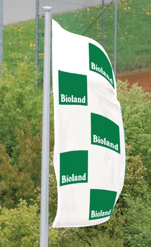 Bioland-Flagge, Hochformat  weiß