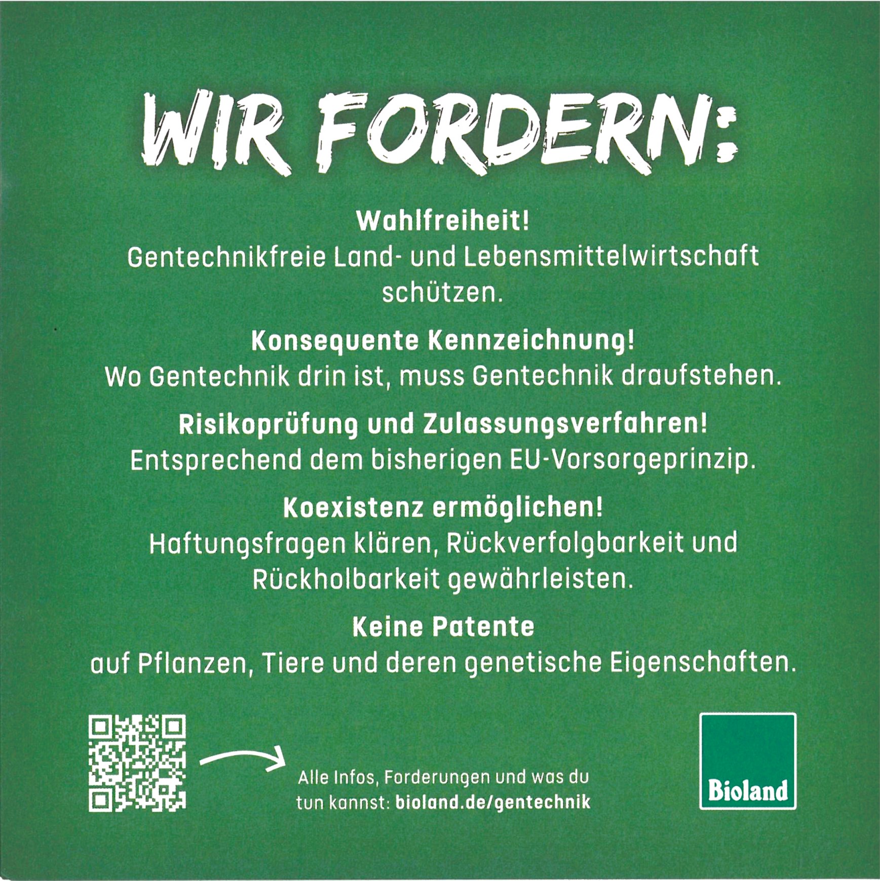 Flyer Gentechnik, grün